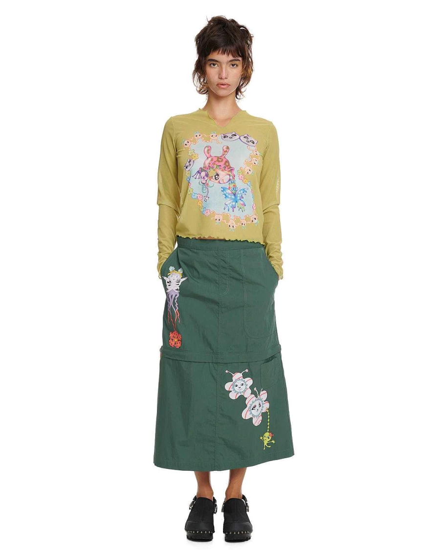 Brain Dead Gaspar Convertible Skirt - Reversible Forest Green Multi-Way Skirt Design
