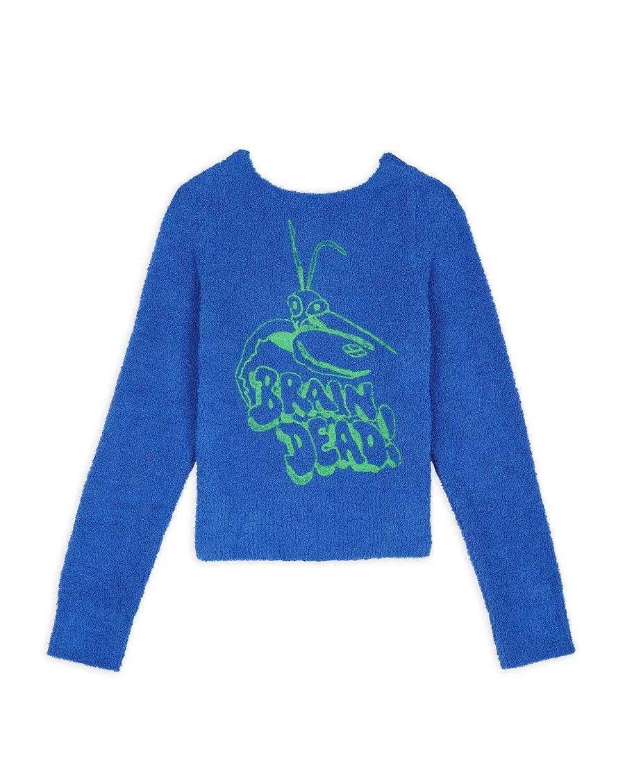 Brain Dead Mantis Pill Cardigan - Royal Blue Knit Sweater Streetwear