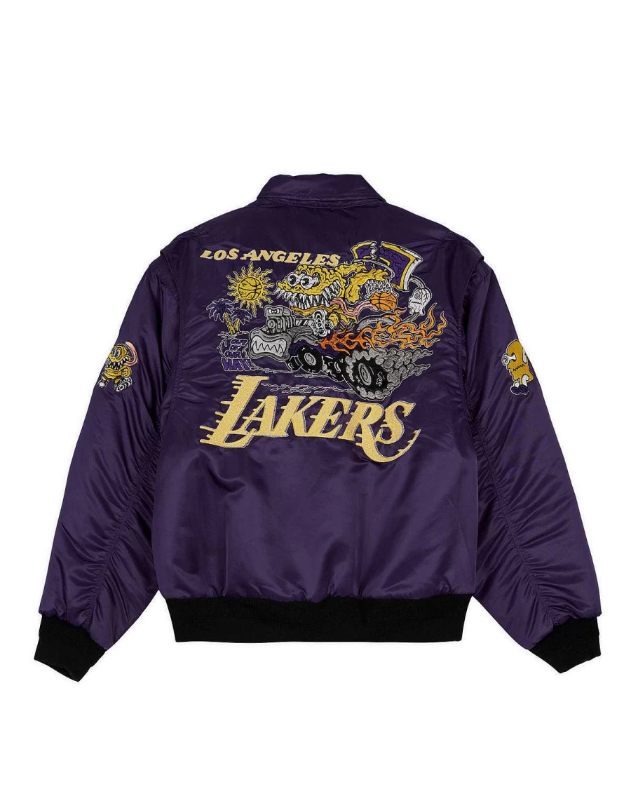 Brain Dead x NBA Los Angeles Lakers Purple Flight Jacket - Official Collaboration Apparel