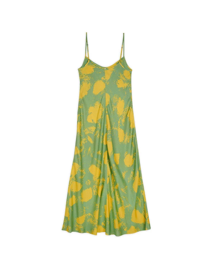 Brain Dead Lime Dot Slip Dress - Women's Fashion Trendy Slip Dress