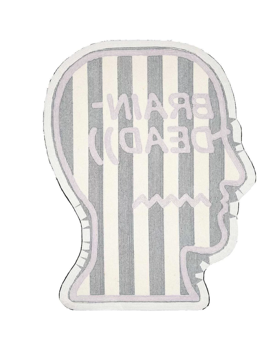 Logo Head Striped Rug 6Ft