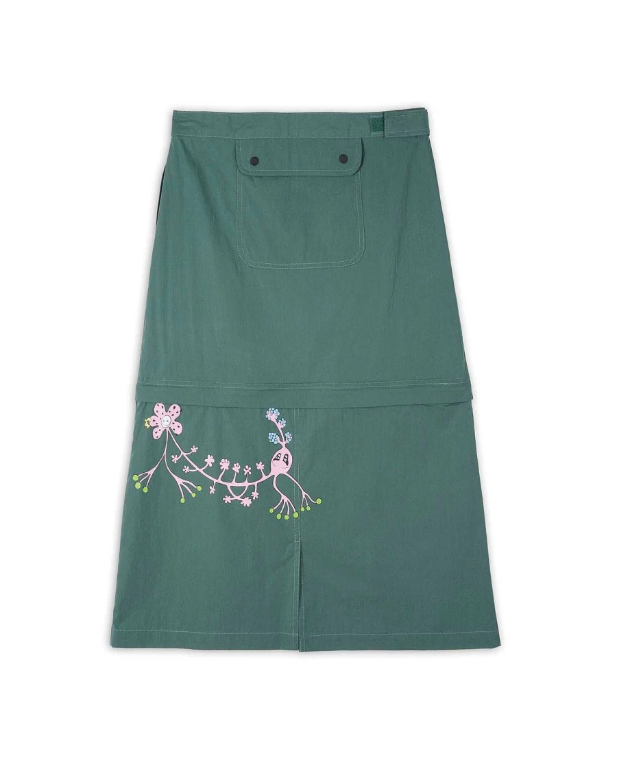 Brain Dead Gaspar Convertible Skirt - Reversible Forest Green Multi-Way Skirt Design