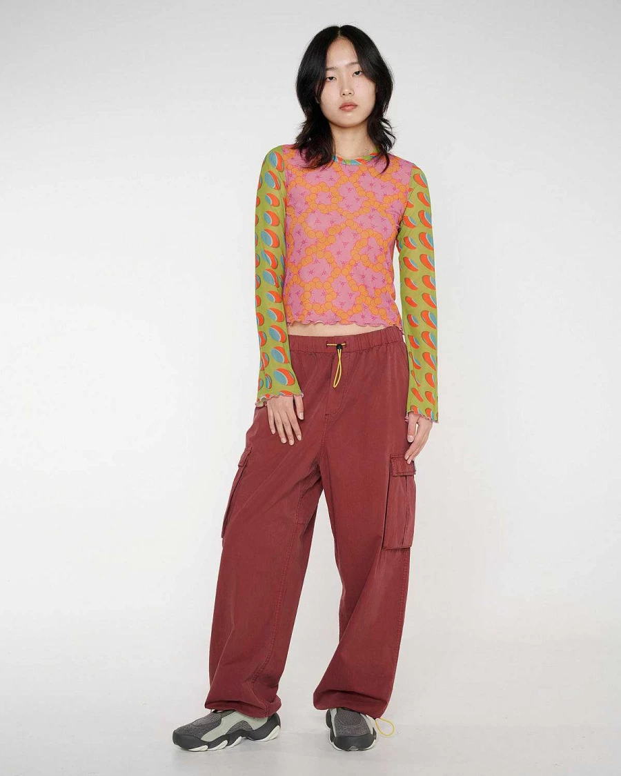 Brain Dead Multi-Color DNA Hypermesh Bell Sleeve Streetwear Top
