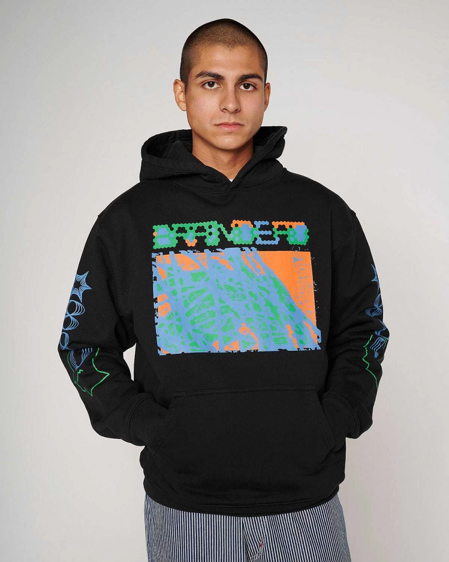 Brain Dead Black Videosphere Hoodie | Men's Streetwear Pullover