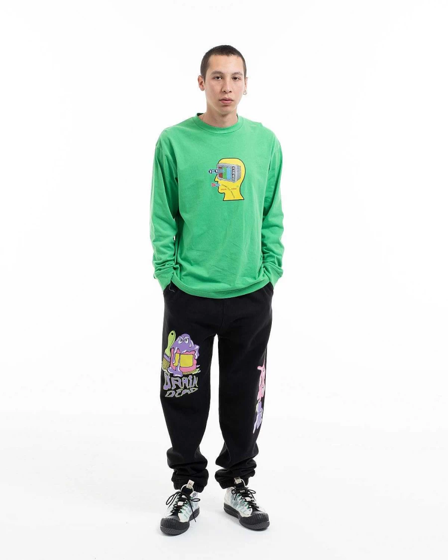 Brain Dead Tele Eyes Long Sleeve Shirt - Kelly Green